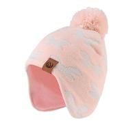 Pesaat Baby Hat Knitted Kids Beanie Toddler Boys Girls Winter Hats Fleece Lining Beanies with Pompom(Pink Hat, L)