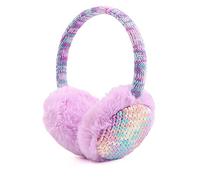 Pesaat Winter Earmuffs for Kids Outdoor Girls Knitted Ear Cover 3-8Y | Soft Plush Ear Warmer, Full Ear Coverage, Stretchy Comfortable Fit,School, Ski, Snow