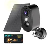 PESAIR 2K Outdoor Surveillance Camera Battery/Solar Camera Surveillance Outdoor WiFi with Coloured Night Vision, Wireless Surveillance Camera Outdoor/Indoor PIR Motion Detection, IP66, 2.4 GHz, Black