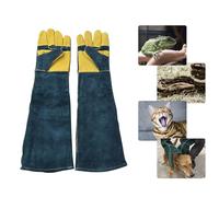 PeSandy Animal Handling Gloves Bite Proof, 60cm/ 23.6In Scratch Resistant Leather Gloves for Grabbing/Grooming/Handling Dog Cat Bird Snake Parrot Lizard Reptile - Reinforced Palm Protection Gloves
