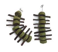 PeSandy Bunny Chew Toys for Teeth, 2PCS Organic Apple Wood Molar Sticks with Timothy Hay Circles for Bunny Chinchilla Guinea Pig Hamsters Holland Lop Prairie Dogs Squirrels, Improves Dental Health
