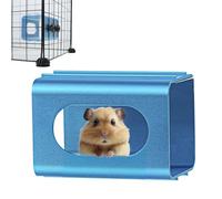 PeSandy Hamsters Cooling Tunnel, Hamsters Instant Cooling Metal House, Aluminum Hanging Hideout Toys for Small Animals Dwarf Hamster Syrian Hamster Leopard Gecko (Blue, 4.7x2.7x2.7 in)