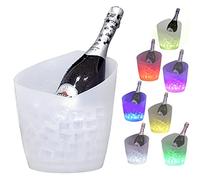 PeSandy LED Ice Bucket, 5L Lighted Champagne Ice Bucket with Multi Colors Changing for Party/Home/Bar, Waterproof Drink Containers for Chilling Champagne Retro Wine Beer Battery Powered (Lemon)