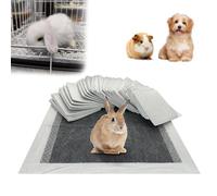 PeSandy Rabbit Pee Pads, Pet Toilet/Potty Training Pads, 60PCS All Absorb & Odor Control Disposable Cage Liners with Quick-Dry Surface for Guinea Pigs Puppy Chinchillas Hamsters Ferrets Hedgehog Cats