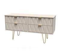 Pesaro Ready Assembled Matt Cashmere No Effect 4 Drawer Chest (H)570mm (W)1145mm (D)395mm