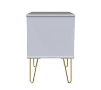 Pesaro Ready Assembled Matt White No Effect 2 Drawer Bedside Chest (H)525mm (W)570mm (D)395mm