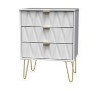 Pesaro Ready Assembled Matt White Oak Effect 3 Drawer Sideboard (H)740mm (W)575mm (D)395mm