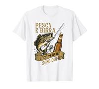Pesca E Birra Ecco Perché Sono Qui Vintage Value Graphic T-Shirt, Men, White, XL