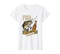 Pesca E Birra Ecco Perché Sono Qui Vintage Value Graphic T-Shirt, Women, White, XS