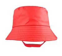 Pesci Kids Boys Girls Bucket Hats with Chin Strap Sun and Showerproof Rain Hat with Cotton Lining (Red, 10-12 Years 56cm)