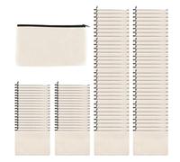 Pesderty 100Pcs Blank DIY Craft Bag Pouch Canvas Bag Canvas Zipper Pencil Case Makeup Bags