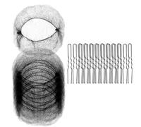 Pesderty 50PCS Mesh Hair Nets and 100PCS U Shaped,Hair Nets for Food Service Workers, Hair Nets for Women and Men Black