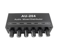 Pesderty AU-204 Stereo Audio Signal Mixer Board Headphone Driver Power Amplifiers Mixer Distributor 3.5MM Easy to Use