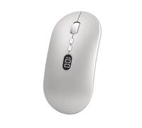 Pesderty Wireless Computer Mouse with Battery Level Visible Rechargeable 2.4G Portable USB Mouse Silent Click for PC Laptop B