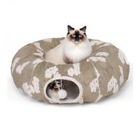 Pesen Cat Tunnel Bed with Soft Cushion, Cat Toys for Indoor Cats Enhance Bonding Between Pets and Owners, Encourage Exploration, and Satisfy Natural Instincts for Kittens, Dogs, and Rabbits