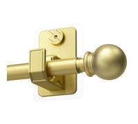 PeSenp 2.0 Pro No Drill Curtain Pole with Adhesive & Invisible Nail 79-170 cm, 16mm Diameter Extendable Curtain Poles for Eyelet Curtains, gold Curtain Rod for Apartments & Dorms - Renter Friendly