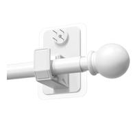 PeSenp 2.0 Pro No Drill Curtain Pole with Adhesive & Invisible Nail 79-340 cm, 16mm Diameter Extendable Curtain Poles for Eyelet Curtains, white Curtain Rod for Apartments & Dorms - Renter Friendly