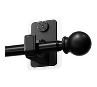 PeSenp 2 Pack No Drill Curtain Pole with Adhesive & Invisible Nail 79-138 cm, 16mm Diameter Extendable Curtain Poles for Eyelet Curtains, Black Curtain Rod for Apartments & Dorms - Renter Friendly