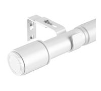 PeSenp 25mm Diameter White Curtain Pole 77-143 cm, for 47-123 cm Windows, Extendable Curtain Poles for Eyelet Curtains, Metal Curtain Rod with Adjustable Brackets, Ideal for Bedroom and Living Room