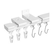 PeSenp Ceiling Curtain Track 86-276 cm / 9 ft, Extendable Ceiling & Wall Mounted Curtain Rail, White Aluminium Curtain Rails and Fittings for Room Divider, Bedroom, Living Room