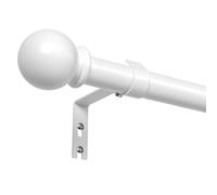 PeSenp Curtain Poles 87-126cm,White Curtain Pole for Eyelet Curtains,16mm Curtain Rod with Round Finials,Adjustable Multi-Piece Metal Curtain Poles Includes Brackets & Fittings Set