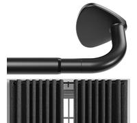 PESENP Curtain Poles Black 88-123cm - 22mm Metal Adjustable Curtain Rod for Enhanced Privacy & Blackout, Bedroom/Living Room