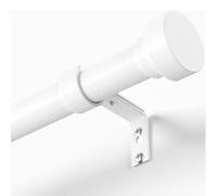 PeSenp White Curtain Poles 85 to 260 cm, 25 mm Extendable Curtain Poles for Eyelet Curtains, Heavy Duty Metal Curtain Rod with Adjustable Brackets for Bedroom, Living Room (Window Size: 55-240 cm)