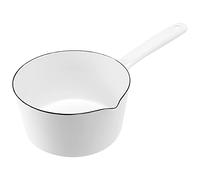 Pesfehhy 1.3L Japanese Style White Ceramics Milk Pot Kitchen Cooking Pan Pot Stewpan Saucepan with Long Handle for One People