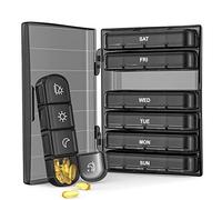 Pesfehhy 1 Set Weekly Pill Organizer Daily Pill Box Light-Proof Pill Case 4-Times A Day, 7 Day Portable for Travel