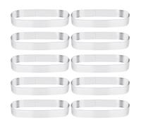 Pesfehhy 10 Pack Oval Tart Ring,Perforated Baking Ring,Pastry Ring,Stainless Steel Cake Tart Mold Rings,Baking Tart Ring