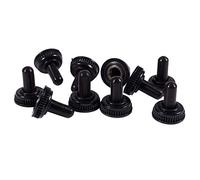 Pesfehhy 10 x Waterproof Toggle Switch Boot Cap Black Rubber Cover 6mm Diameter