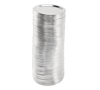 Pesfehhy 100 Pcs Regular Mouth 70MM Jar Canning Lids, Reusable Leak Proof Split-Type Silver Lids with Silicone Seals Rings