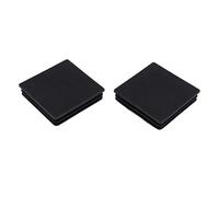 Pesfehhy 100mm x 100mm Plastic Ribbed Square End Caps Cover Tube Inserts 2 Pcs
