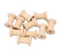 Pesfehhy 10Pcs Wooden Empty Thread Spools Natural Color 29mm x23mm