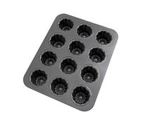 Pesfehhy 12-Cavity Canele Mold Cake Pan Non-Stick Canele Muffin Bakeware Cupcake Pan For Oven Baking Pudding Molds