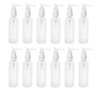 Pesfehhy 12 Pack 3.4Oz/100Ml Transparent Travel Bottles Pump Bottle Lotion Dispenser Bottle for Water, Massage Oil, Shampoo