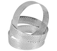 Pesfehhy 12 Pack Stainless Steel Tart Rings 3 In,Perforated Cake Mousse Ring,Cake Ring Mold,Round Cake