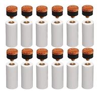 Pesfehhy 12 Sets 12MM Billiard Pool Cue Tips Brass Screw Replacement Tips with Pool Cue Ferrule for Snooker Pool Cues