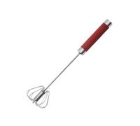 Pesfehhy 12inch Stainless Steel Semi-Automatic Whisk, Hand Push Rotary Blender Egg Whisk, Mixer Stirrer Kitchen Tool Red