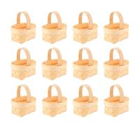 Pesfehhy 12Pcs Wood Chip Mini Baskets Manual Woven Baskets Ornaments Candy Storage Box