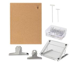 Pesfehhy 12x16 Inch Macrame Board Set, Macrame Board and Metal Adjustable Holder with T Pins Clips,Supplies Braiding Craft Helper