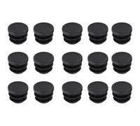 Pesfehhy 15Pcs Black Plastic Blanking End Cap Round Tube Insert Pipe Bung 16mm