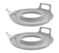 Pesfehhy 2 Pack Microwave Bowl Holder with Handles - Microwave Cool Plate,Microwave Bowl Holder Microwave Tray