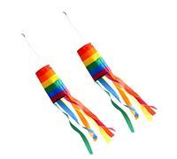 Pesfehhy 2 Pieces Windsock Colorful Hanging Decoration Windsock for Outdoor Hanging