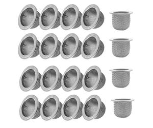 Pesfehhy 20Pcs Cocktail Smoker Filter Accessories, Double Screen Filter, Washable Stainless Steel Mesh Screen Filter Bowl