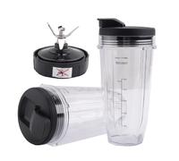 Pesfehhy 24Oz Cups with To-Go Lids, 7 Fins Extractor Blade, for Auto IQ BN801 SS101 BL480-30 BL641 BL642-30 Blender