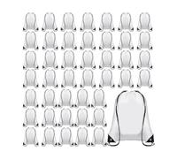 Pesfehhy 25 Pcs Sublimation Drawstring Bags Bulk White Blank Drawstring Backpacks Reusable Gym Sport Sinch Sack Backpack
