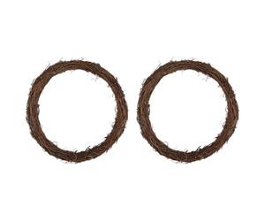 Pesfehhy 2PCS 14 Inch Grapevine Wreaths Wreath Rattan Wreath Garland for DIY Christmas Craft or Wedding Decors
