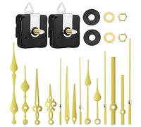 Pesfehhy 2Pcs 20mm Clock Movement Mechanism Quartz DIY Clock Movement with 5 Gold Pairs of Hands Clock Repair Parts Replacement