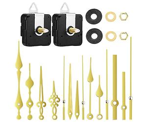 Pesfehhy 2Pcs 20mm Clock Movement Mechanism Quartz DIY Clock Movement with 5 Gold Pairs of Hands Clock Repair Parts Replacement